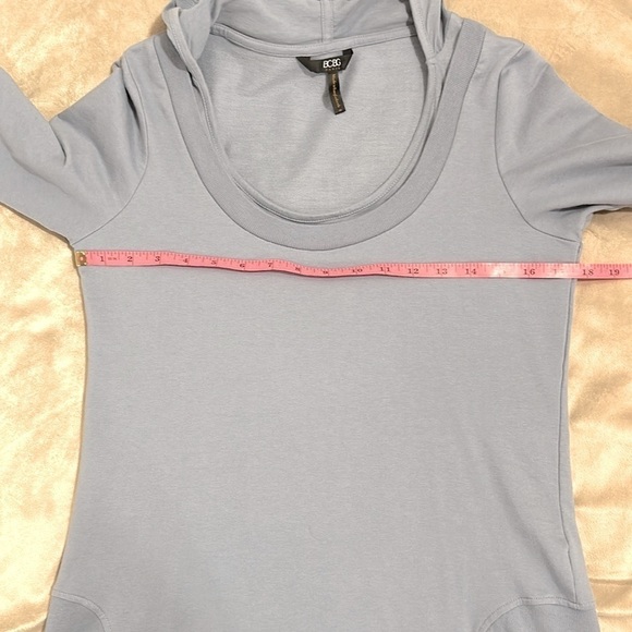 BCBG Paris Womens Scoop Neck Long Sleeve Sweatshirt with Hood Size M Blue Color - Picture 6 of 10